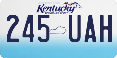 KY license plate 245UAH