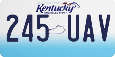 KY license plate 245UAV