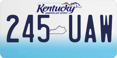 KY license plate 245UAW