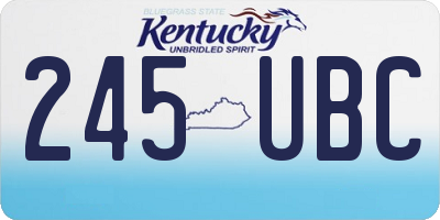 KY license plate 245UBC