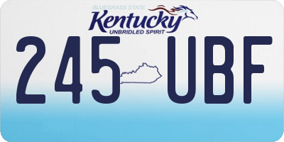 KY license plate 245UBF