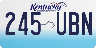 KY license plate 245UBN