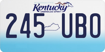 KY license plate 245UBO