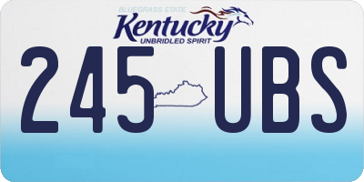 KY license plate 245UBS