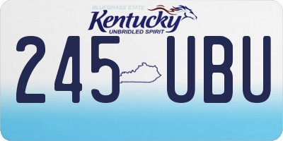 KY license plate 245UBU