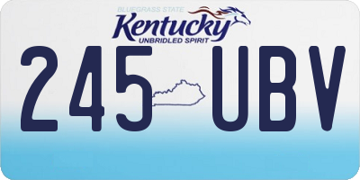 KY license plate 245UBV