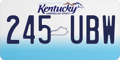 KY license plate 245UBW