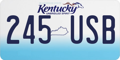 KY license plate 245USB