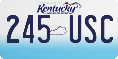 KY license plate 245USC