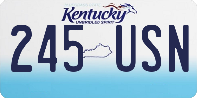 KY license plate 245USN