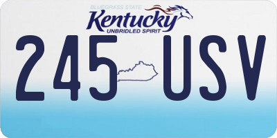 KY license plate 245USV