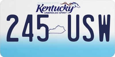 KY license plate 245USW