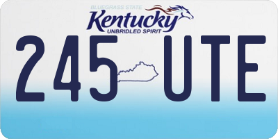 KY license plate 245UTE
