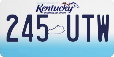 KY license plate 245UTW