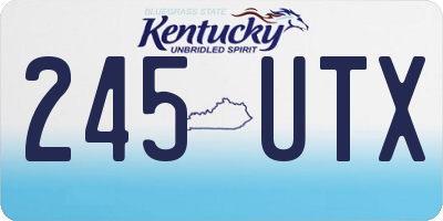 KY license plate 245UTX