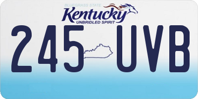 KY license plate 245UVB