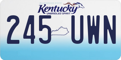 KY license plate 245UWN
