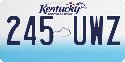 KY license plate 245UWZ