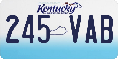 KY license plate 245VAB