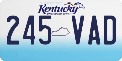 KY license plate 245VAD
