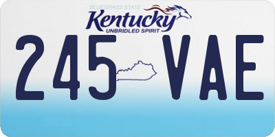 KY license plate 245VAE