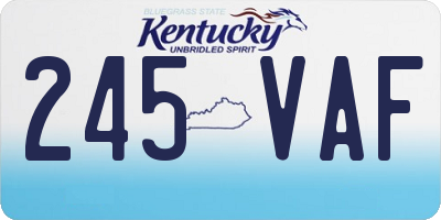 KY license plate 245VAF