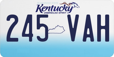 KY license plate 245VAH