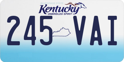 KY license plate 245VAI
