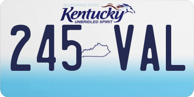 KY license plate 245VAL
