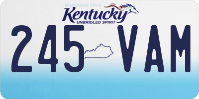 KY license plate 245VAM