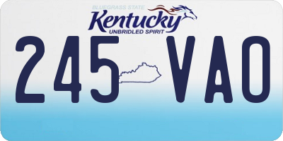 KY license plate 245VAO