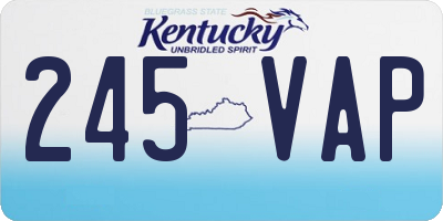 KY license plate 245VAP