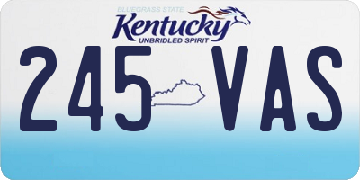 KY license plate 245VAS