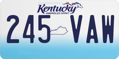 KY license plate 245VAW