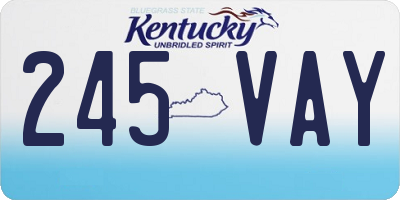 KY license plate 245VAY