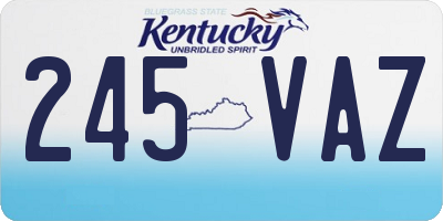 KY license plate 245VAZ