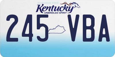 KY license plate 245VBA