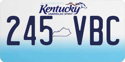 KY license plate 245VBC