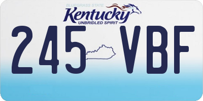 KY license plate 245VBF