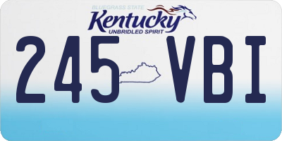 KY license plate 245VBI