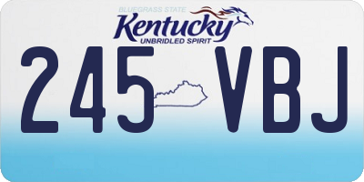 KY license plate 245VBJ