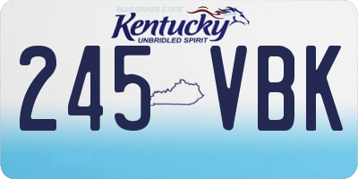 KY license plate 245VBK