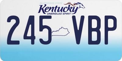 KY license plate 245VBP