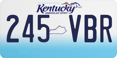 KY license plate 245VBR