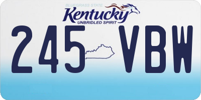 KY license plate 245VBW
