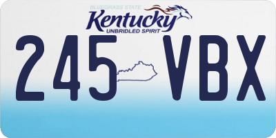 KY license plate 245VBX