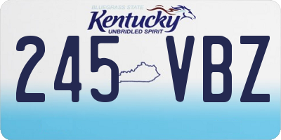 KY license plate 245VBZ
