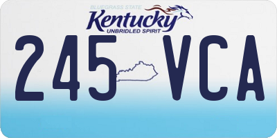 KY license plate 245VCA