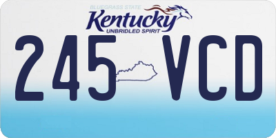 KY license plate 245VCD