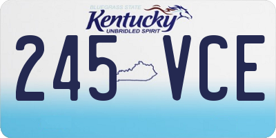 KY license plate 245VCE